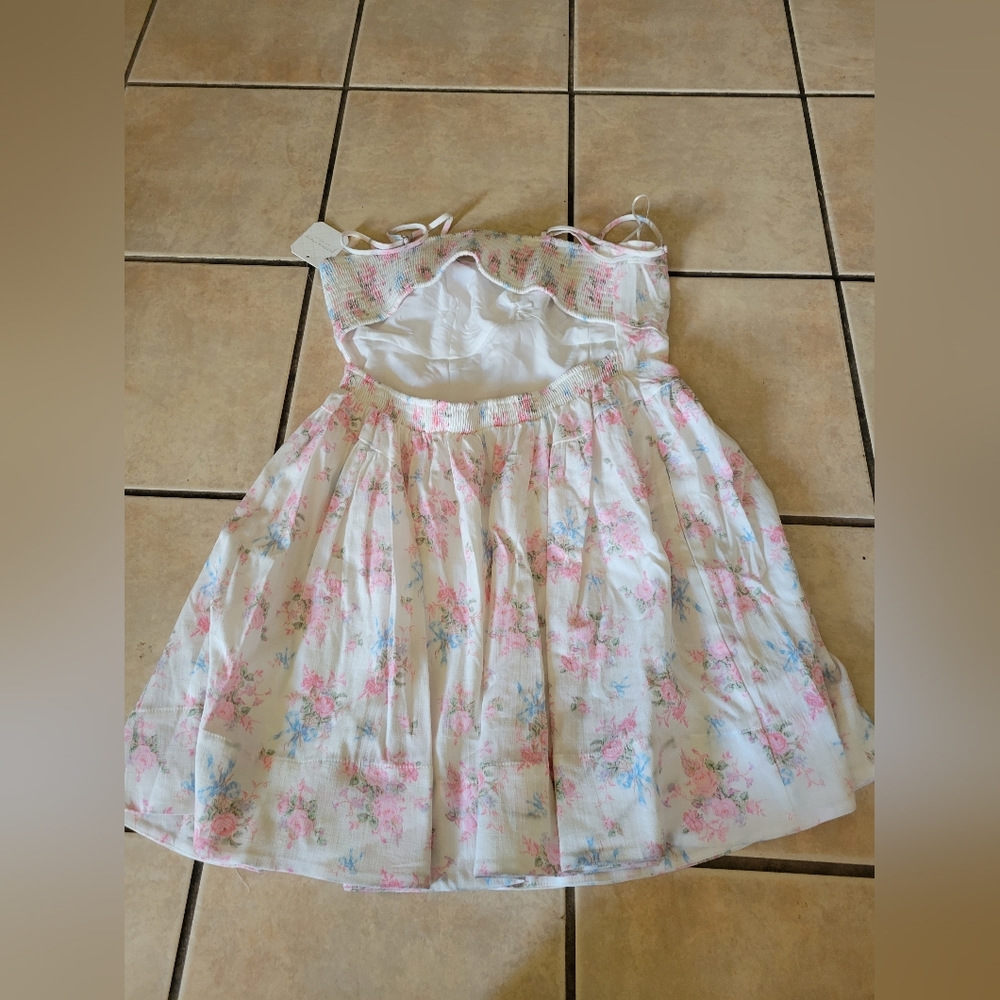 Altar'd State White and Pink Floral Backless Dress - Picture 2 of 4